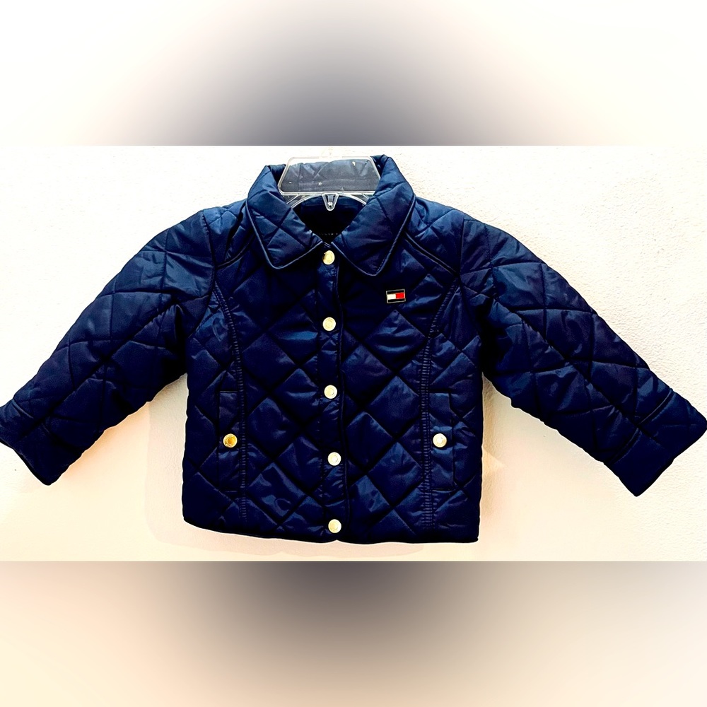 Tommy Hilfiger Girls 2T Navy Blue Quilted Puffer Jacket.